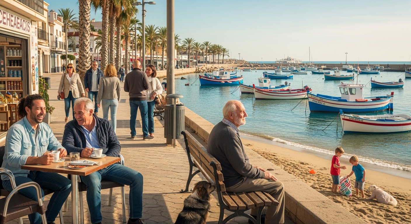 Mil Palmeras beach and coastline in Pilar de la Horadada, southern Costa Blanca