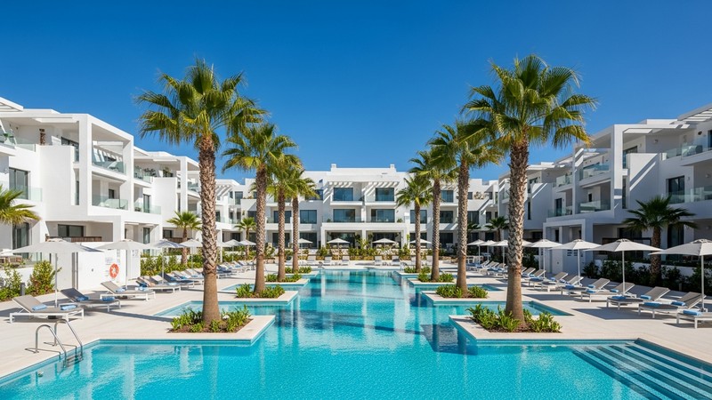 Complejo de apartamentos moderno con piscina en la Costa Blanca España