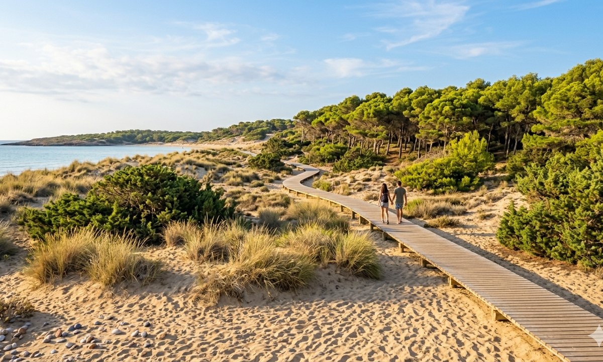 Sand dunes and pine forest in Guardamar del Segura nature reserve