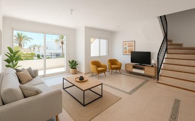 Двухуровневые апартаменты с 3 спальнями и 3 ванными комнатами в Вильямартине. Вид на море и поле для гольфа.